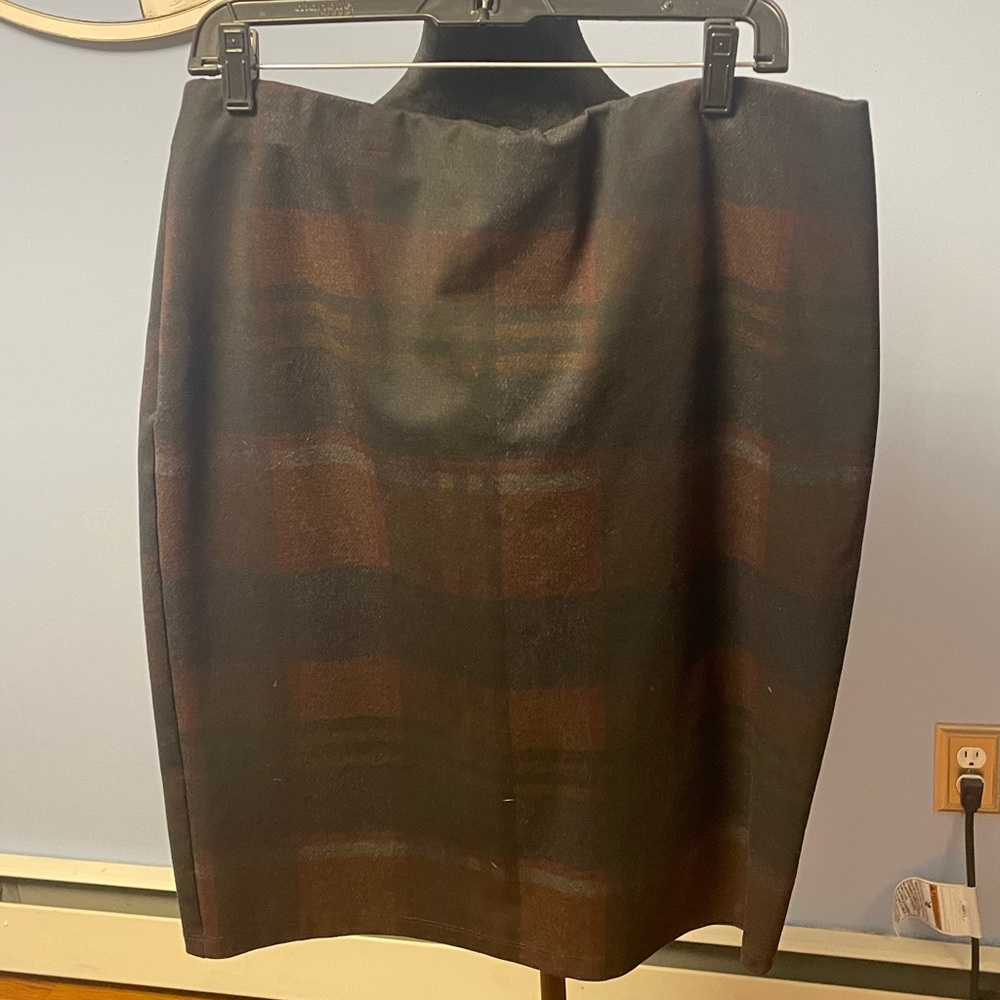 Plaid blue and maroon skirt